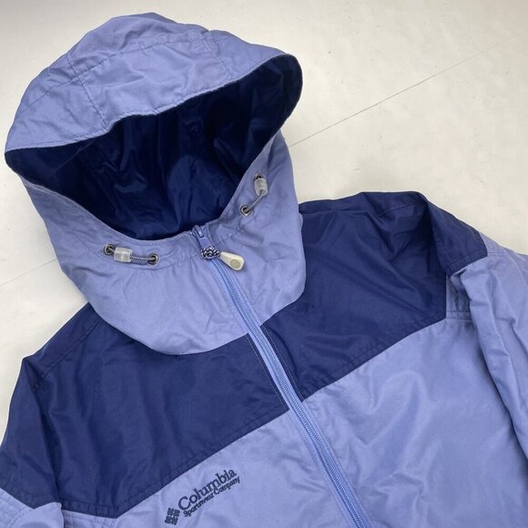 Columbia Sportswear Hooded Windbreaker Rain Jacket Women’s S Navy Blue Nylon - Picture 1 of 11